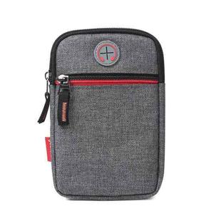 For 5.5-6.5 inch Mobile Phones Universal Canvas Waist Bag with Shoulder Strap & Earphone Jack(Grey)