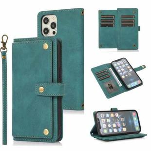 For iPhone 12 Pro Max PU + TPU Horizontal Flip Leather Case with Holder & Card Slot & Wallet & Lanyard(Lake Blue)