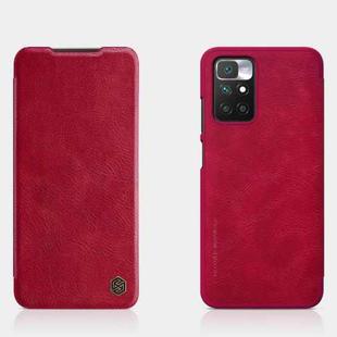 For Xiaomi Redmi 10 Prime / 10 NILLKIN QIN Series Crazy Horse Texture Horizontal Flip Leather Case with Card Slot(Red)