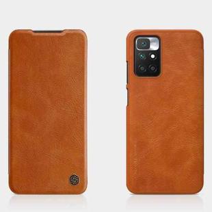 For Xiaomi Redmi 10 Prime / 10 NILLKIN QIN Series Crazy Horse Texture Horizontal Flip Leather Case with Card Slot(Brown)