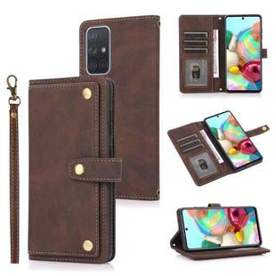 For Samsung Galaxy A71 4G PU + TPU Horizontal Flip Leather Case with Holder & Card Slot & Wallet & Lanyard(Brown)