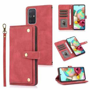 For Samsung Galaxy A71 4G PU + TPU Horizontal Flip Leather Case with Holder & Card Slot & Wallet & Lanyard(Wine Red)