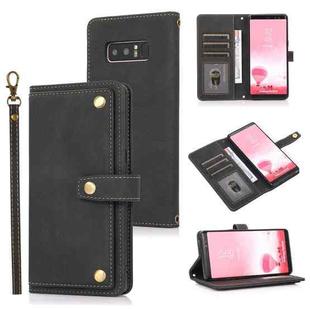 For Samsung Galaxy Note8 PU + TPU Horizontal Flip Leather Case with Holder & Card Slot & Wallet & Lanyard(Black)