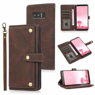 For Samsung Galaxy Note8 PU + TPU Horizontal Flip Leather Case with Holder & Card Slot & Wallet & Lanyard(Brown)