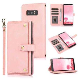 For Samsung Galaxy Note8 PU + TPU Horizontal Flip Leather Case with Holder & Card Slot & Wallet & Lanyard(Pink)