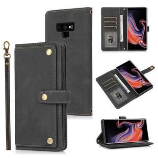 For Samsung Galaxy Note9 PU + TPU Horizontal Flip Leather Case with Holder & Card Slot & Wallet & Lanyard(Black)