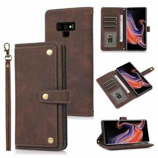 For Samsung Galaxy Note9 PU + TPU Horizontal Flip Leather Case with Holder & Card Slot & Wallet & Lanyard(Brown)