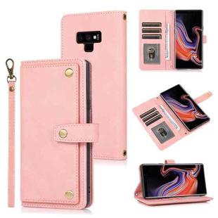 For Samsung Galaxy Note9 PU + TPU Horizontal Flip Leather Case with Holder & Card Slot & Wallet & Lanyard(Pink)