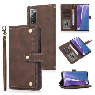 For Samsung Galaxy Note20 PU + TPU Horizontal Flip Leather Case with Holder & Card Slot & Wallet & Lanyard(Brown)