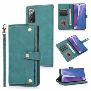 For Samsung Galaxy Note20 PU + TPU Horizontal Flip Leather Case with Holder & Card Slot & Wallet & Lanyard(Lake Blue)
