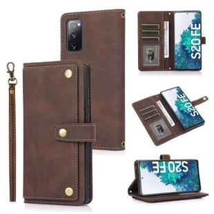 For Samsung Galaxy S20 FE PU + TPU Horizontal Flip Leather Case with Holder & Card Slot & Wallet & Lanyard(Brown)