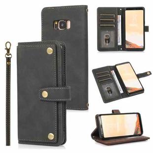 For Samsung Galaxy S8 PU + TPU Horizontal Flip Leather Case with Holder & Card Slot & Wallet & Lanyard(Black)