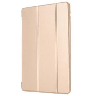 For iPad 10.2 2021 / 2020 / 2019 GEBEI Shockproof Horizontal Flip Leather Case with Three-folding Holder(Gold)
