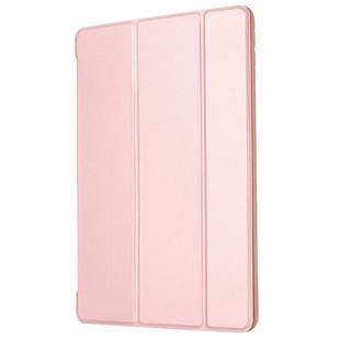 For iPad 10.2 2021 / 2020 / 2019 GEBEI Shockproof Horizontal Flip Leather Case with Three-folding Holder(Rose Gold)