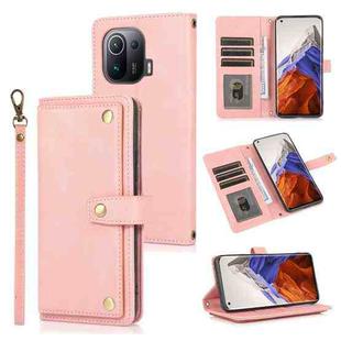 For Xiaomi Mi 11 Pro PU + TPU Horizontal Flip Leather Case with Holder & Card Slot & Wallet & Lanyard(Pink)