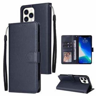 For iPhone 13 mini Multifunctional Horizontal Flip Leather Case, with Three Card Slot & Holder & Photo Frame & Lanyard (Navy)