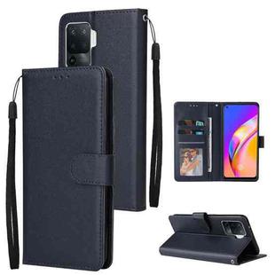 For OPPO A94 4G Multifunctional Horizontal Flip Leather Case, with Three Card Slot & Holder & Photo Frame & Lanyard(Navy)