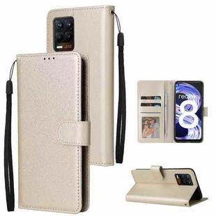 For OPPO Realme 8 / 8 Pro 4G Multifunctional Horizontal Flip Leather Case, with Three Card Slot & Holder & Photo Frame & Lanyard(Tyrant Gold)