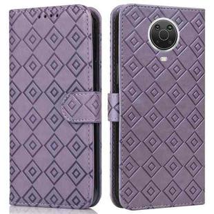 For Nokia 6.3 / G10 / G20 Embossed Big Small Concentric Squares Pattern Horizontal Flip Leather Case with Card Slot & Holder & Wallet(Purple)