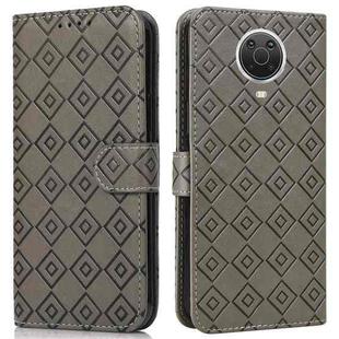 For Nokia 6.3 / G10 / G20 Embossed Big Small Concentric Squares Pattern Horizontal Flip Leather Case with Card Slot & Holder & Wallet(Grey)