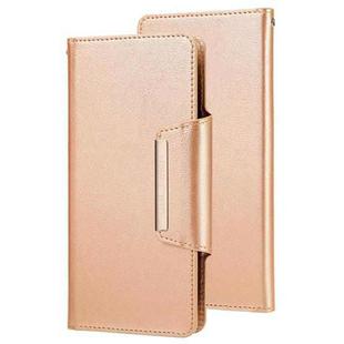 For iPhone 12 / 12 Pro Ultra-thin Separable Magnetic Horizontal Flip Leather Case with Card Slot & Wallet(Gold)