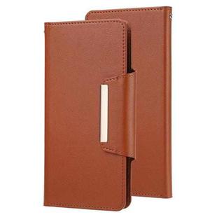 For iPhone 12 / 12 Pro Ultra-thin Separable Magnetic Horizontal Flip Leather Case with Card Slot & Wallet(Brown)