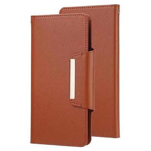 For iPhone 12 Pro Max Ultra-thin Separable Magnetic Horizontal Flip Leather Case with Card Slot & Wallet(Brown)