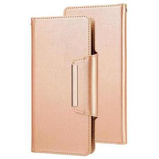 For iPhone SE 2022 / SE 2020 / 8 / 7 Ultra-thin Separable Magnetic Horizontal Flip Leather Case with Card Slot & Wallet(Gold)