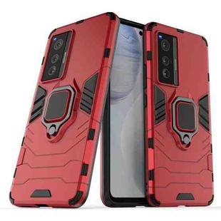 For vivo X70 Shockproof PC + TPU Protective Case with Magnetic Ring Holder(Red)