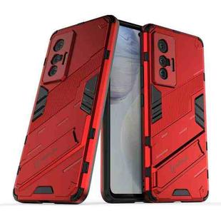 For vivo X70 Punk Armor 2 in 1 PC + TPU Shockproof Case with Invisible Holder(Red)