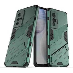 For vivo X70 Punk Armor 2 in 1 PC + TPU Shockproof Case with Invisible Holder(Green)