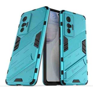 For vivo X70 Punk Armor 2 in 1 PC + TPU Shockproof Case with Invisible Holder(Blue)