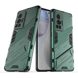 For vivo X70 Pro Punk Armor 2 in 1 PC + TPU Shockproof Case with Invisible Holder(Green)