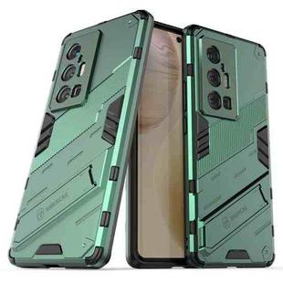 For vivo X70 Pro+ Punk Armor 2 in 1 PC + TPU Shockproof Case with Invisible Holder(Green)