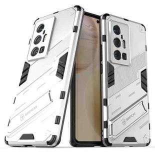 For vivo X70 Pro+ Punk Armor 2 in 1 PC + TPU Shockproof Case with Invisible Holder(White)