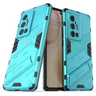 For vivo X70 Pro+ Punk Armor 2 in 1 PC + TPU Shockproof Case with Invisible Holder(Blue)