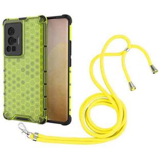 For vivo X70 Pro Shockproof Honeycomb PC + TPU Case with Neck Lanyard(Green)