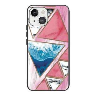 For iPhone 13 Abstract Marble Pattern Glass Protective Case(GK-A7)