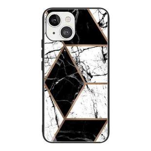 For iPhone 13 Abstract Marble Pattern Glass Protective Case(GK-A15)