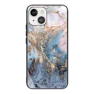 For iPhone 13 Abstract Marble Pattern Glass Protective Case(GK-A20)