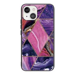 For iPhone 13 Abstract Marble Pattern Glass Protective Case(HC-A2)