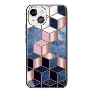 For iPhone 13 Abstract Marble Pattern Glass Protective Case(HC-A3)