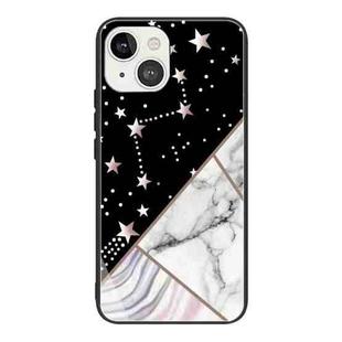 For iPhone 13 Abstract Marble Pattern Glass Protective Case(HC-A8)
