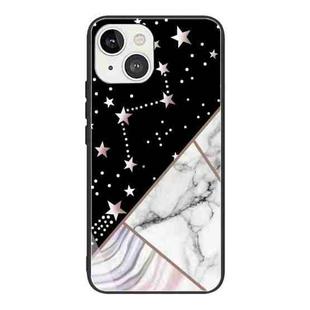 For iPhone 13 mini Abstract Marble Pattern Glass Protective Case (HC-A8)