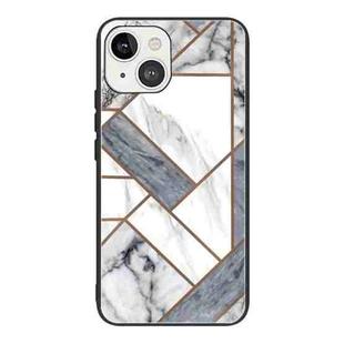 For iPhone 13 mini Abstract Marble Pattern Glass Protective Case (HC-A10)
