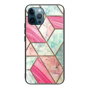 Abstract Marble Pattern Glass Protective Case For iPhone 13 Pro(HC-A18)
