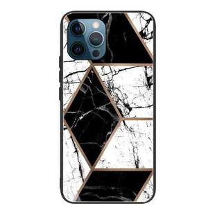 Abstract Marble Pattern Glass Protective Case For iPhone 13 Pro Max(GK-A15)