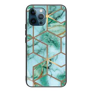 Abstract Marble Pattern Glass Protective Case For iPhone 13 Pro Max(HC-A15)