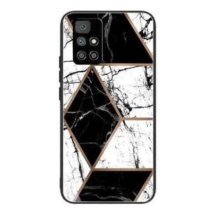 For Xiaomi Redmi 10 Abstract Marble Pattern Glass Protective Case(GK-A15)