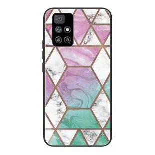 For Xiaomi Redmi 10 Abstract Marble Pattern Glass Protective Case(GK-A16)